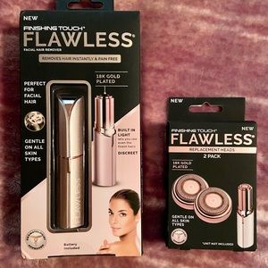NEW FLAWLESS Facial Hair Remover AND Replacement Heads